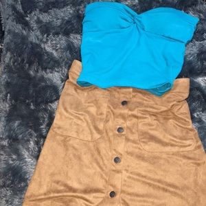 Forever 21 turquoise tube top / Size L